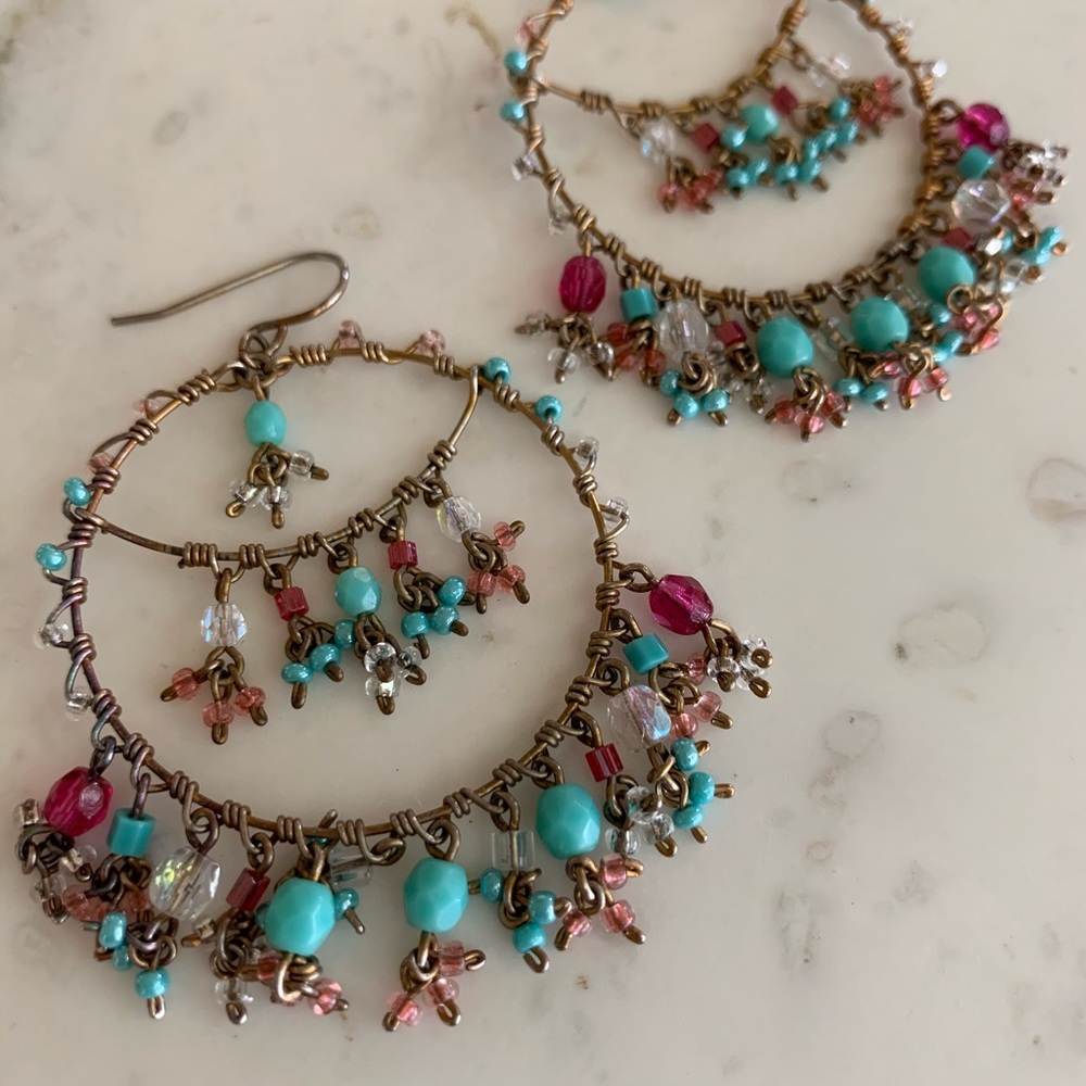 Fun beaded hoop earrings!